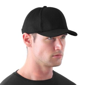 Men's Short Brim Baseball Cap Summer Thin Breathable Sports Snapback Caps for Women Adjustable Unisex Sun Hats Q0987 Black