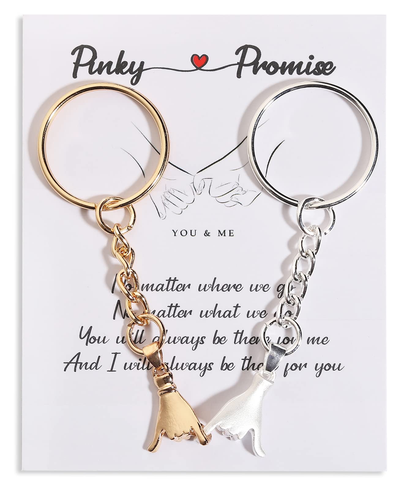 Keychain for Boyfriend Girlfriend Couples Keychain Gifts 2 Pcs Pinky Promise Keychains Matching Couples Stuff Boyfriend Valentine Anniversary Birthday Gifts from Girlfriend Best Friend Keychains (GS)