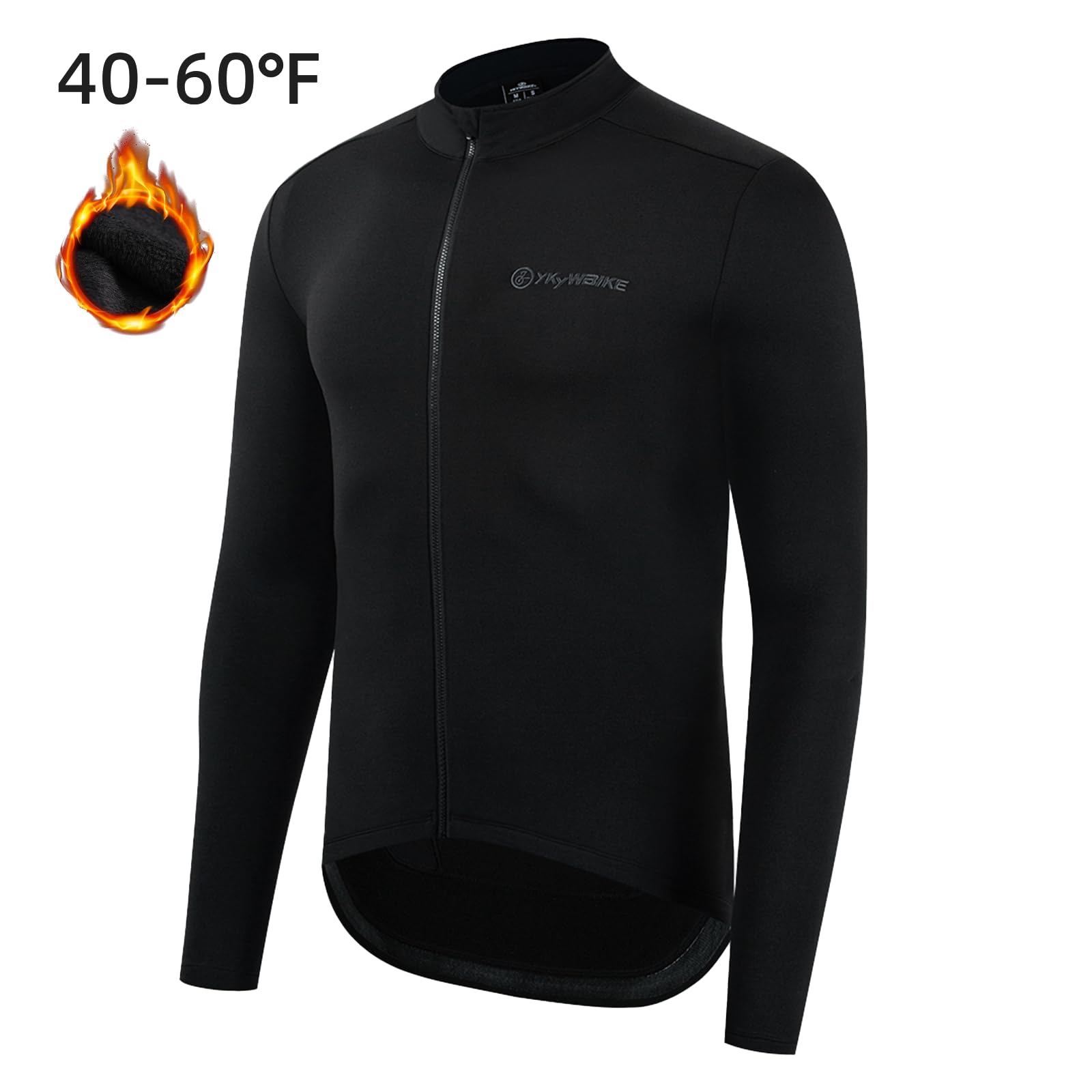 YKYWBIKE Cycling Jackets Men Fleece Winter Cycling Jersey for Men Softshell Jacket Long Sleeve Thermal Bike Jackets Cycling Clothing