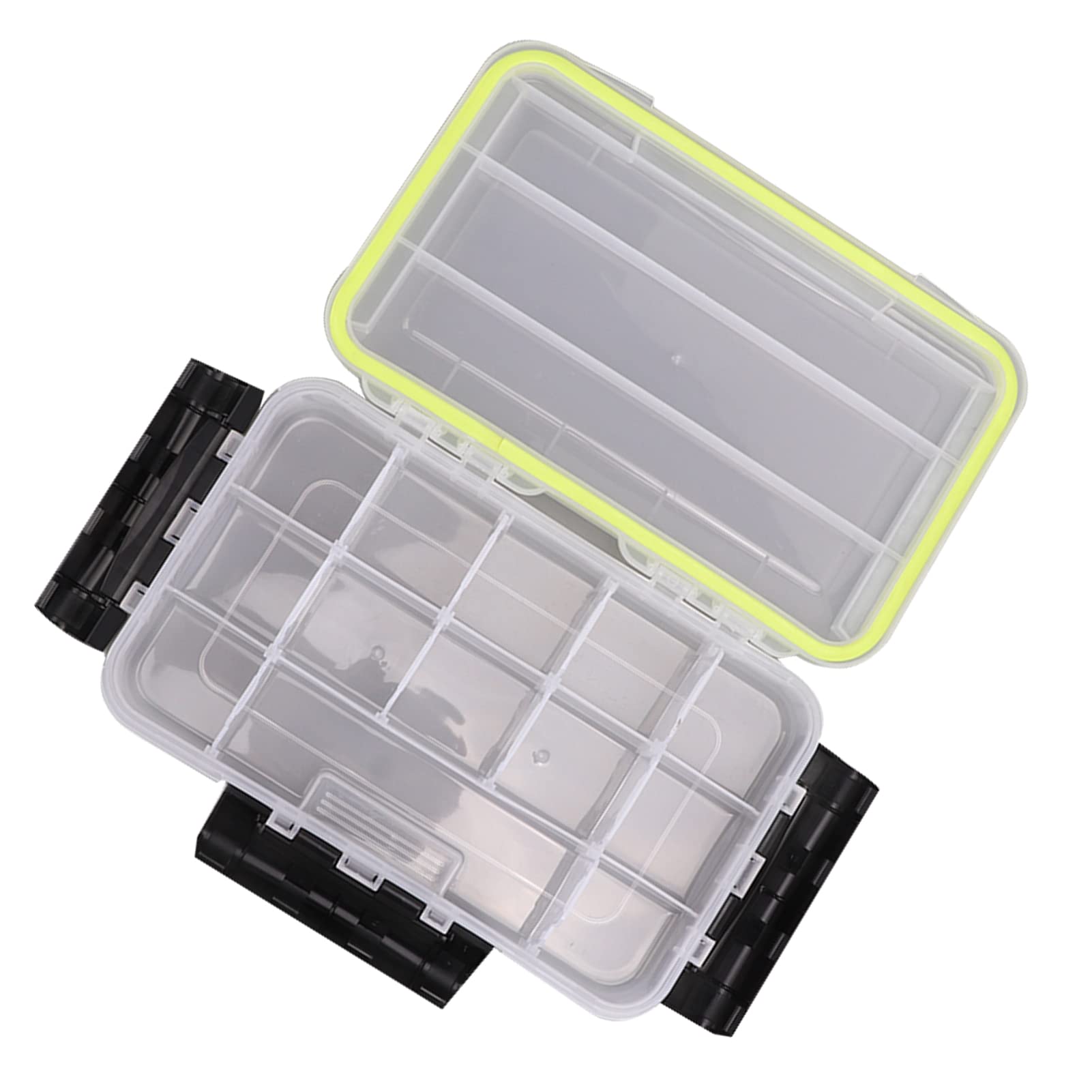 Leapiture Fishing Tool Box Transparent Plastic Storage Box with Removable Divider Fishing Tackle Hook Protector for Outdoor Leisure Sports