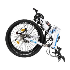 WDZCZDoo 26 Inch Foldable Mountain Bike, 21 Speed MTB Bicycle with High Carbon Steel Frame,Spring Fork,Dual-Disc Brake, for Adult,Men & Womens Bikes