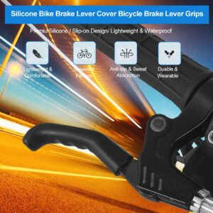 Socobeta 1 Pair Bike Brake Lever Covers Silicone Bike Accessory Road Bike Brake Lever Hoods Anti Slip Waterproof Bike Shifter Lever Cover(Black)