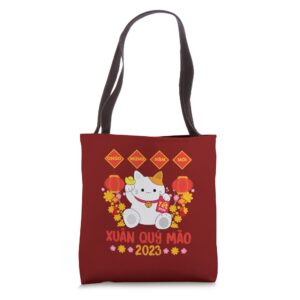 chuc mung nam moi 2023 vietnamese lunar new year quy mao tote bag