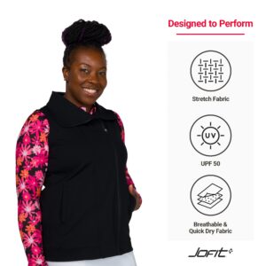 Jofit Apparel Women’s Athletic Clothing Jet Set Vest for Golf & Tennis, Size X-Large, Black