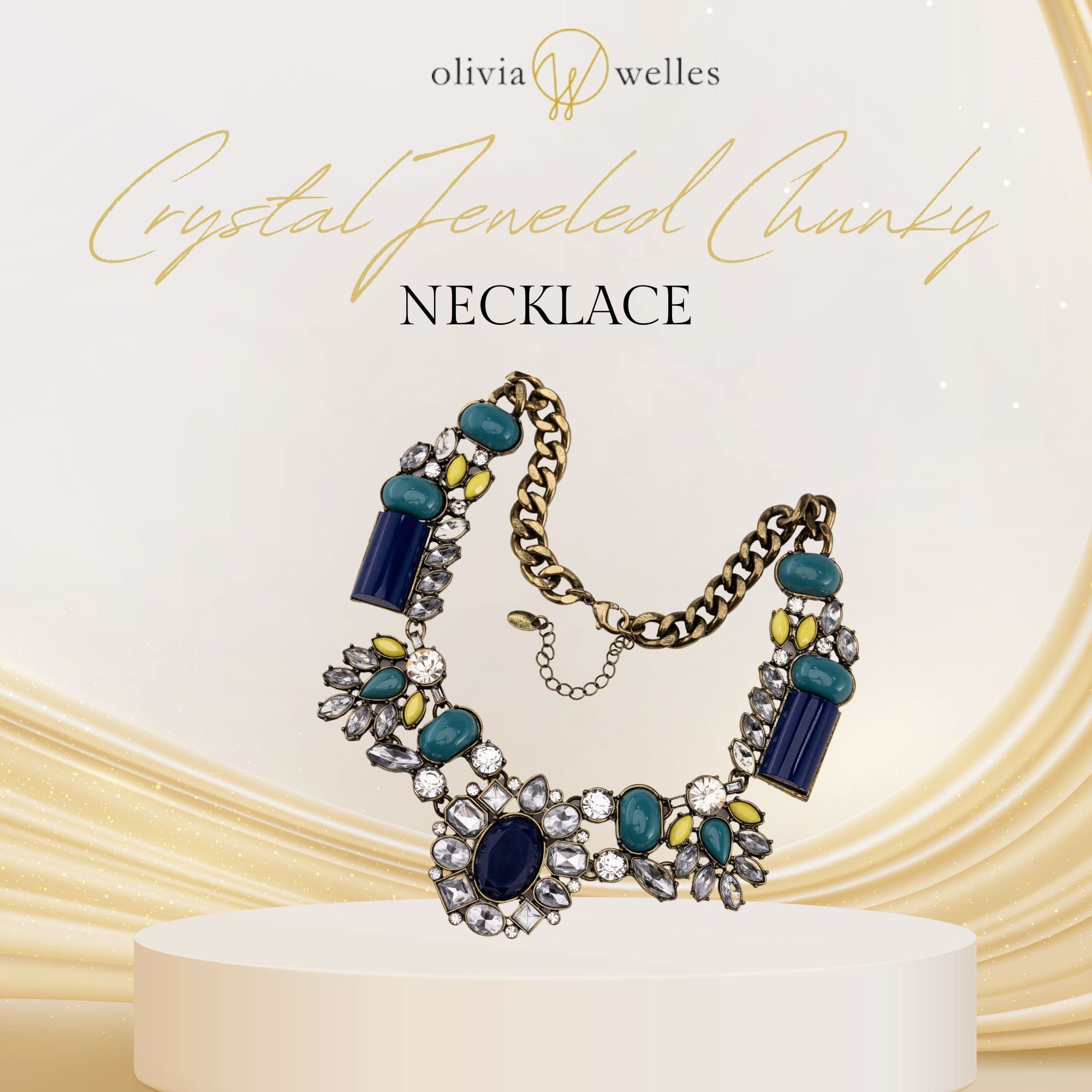 Olivia Welles Necklaces for Women - Radiant Collar Design - Dazzling Crystal Jewels, Exquisite Craftsmanship for Every Occasion or Event