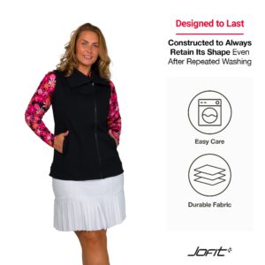 Jofit Apparel Women’s Athletic Clothing Jet Set Vest for Golf & Tennis, Size X-Large, Black