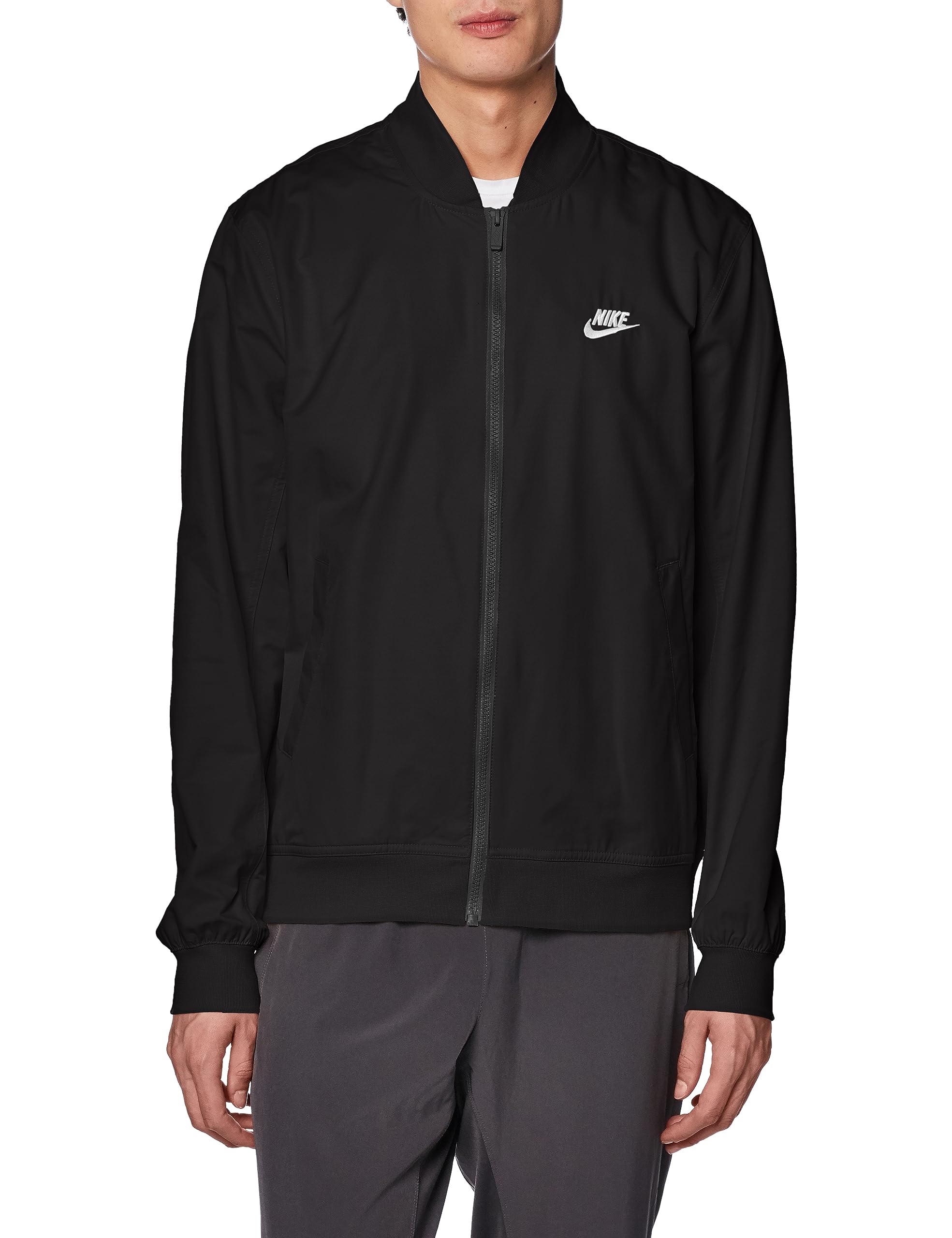 Nike Sportswear Sport Essentials Men's Woven Unlined Bomber Jacket (as1, alpha, m, regular, regular, Black/White)