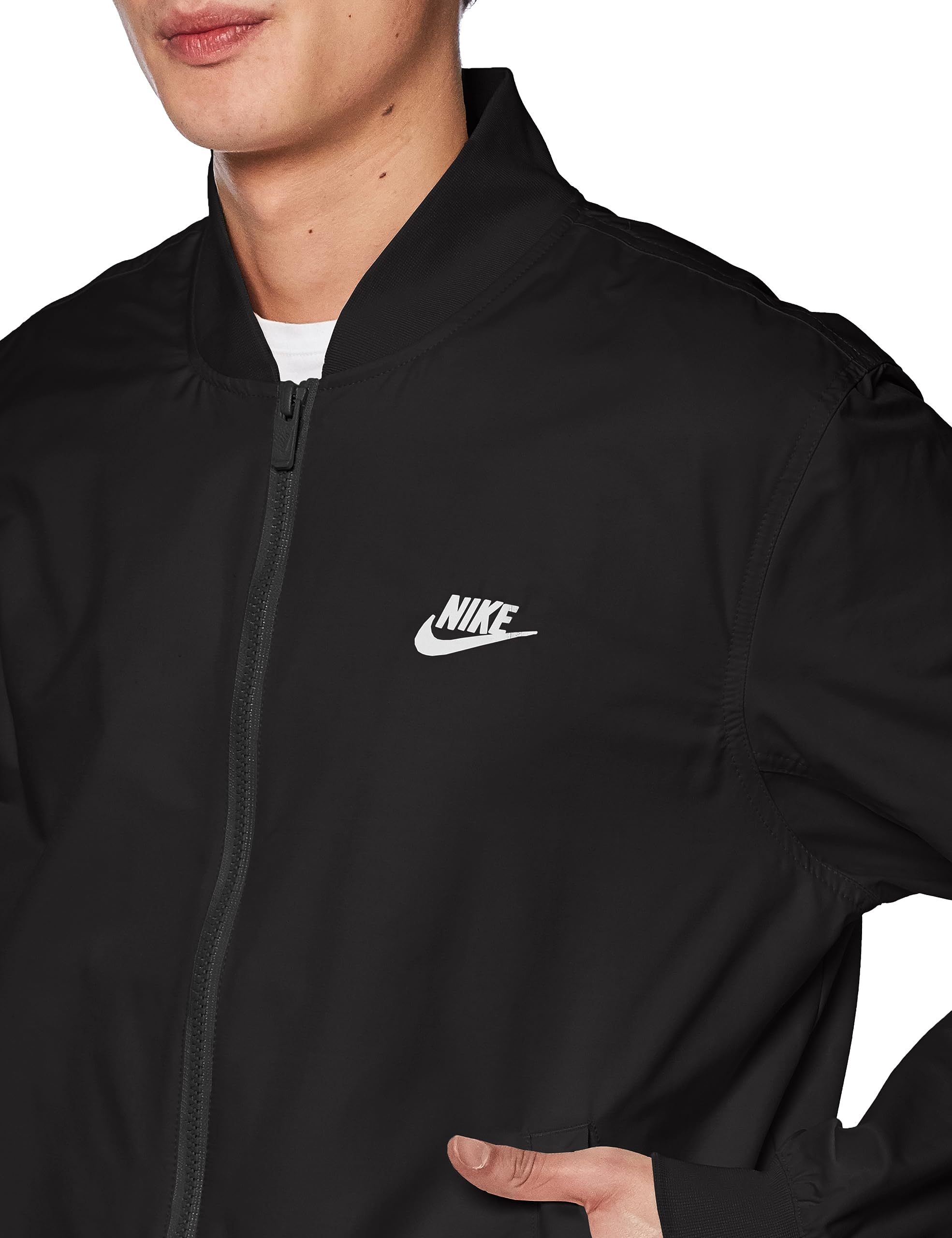 Nike Sportswear Sport Essentials Men's Woven Unlined Bomber Jacket (as1, alpha, m, regular, regular, Black/White)