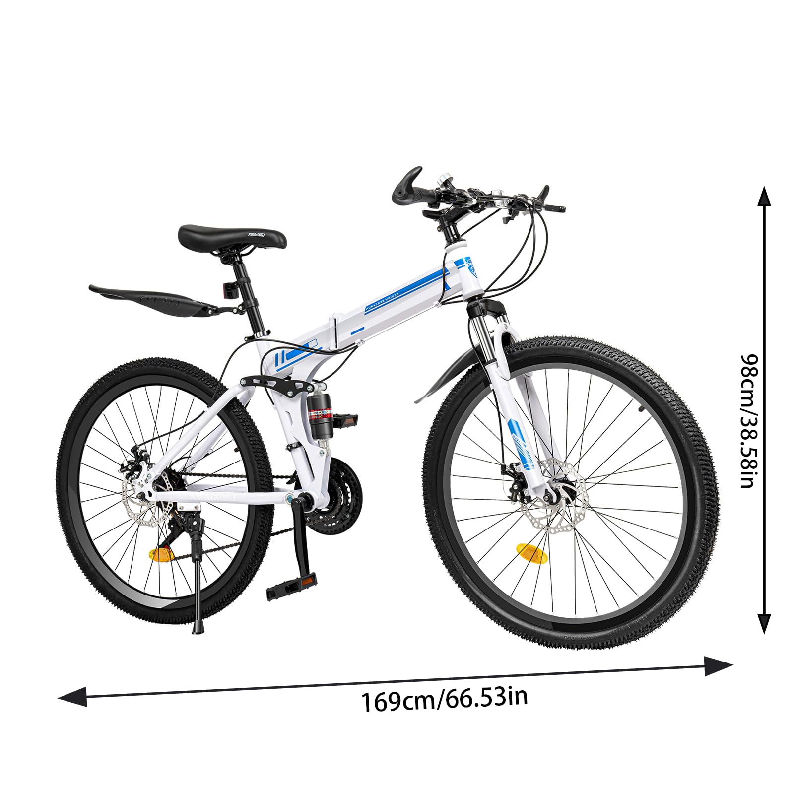 Gdrasuya10 21 Speed Mountain Bike 26 inch Wheel MTB Bicycle with Dual Disc Brakes for Men Women, Precise Gearshift Road Bike Foldable Mountain Bicycle for Comfortable Riding