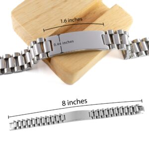 To My Badass Daughter Ladder Stainless Steel Bracelet Believe In Yourself, Christmas, Graduation, Birthday, Present from Dad & Mom