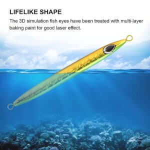 Fishing Lures Fishing Tackle 3D Eyes Bass Crankbait Tackle Wobbler Fast Sinking Iron Plate Fishing Lures Hard Bait Fishing Lures for Freshwater(Gold)