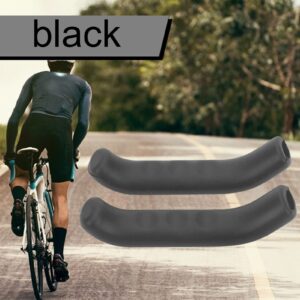 Socobeta 1 Pair Bike Brake Lever Covers Silicone Bike Accessory Road Bike Brake Lever Hoods Anti Slip Waterproof Bike Shifter Lever Cover(Black)