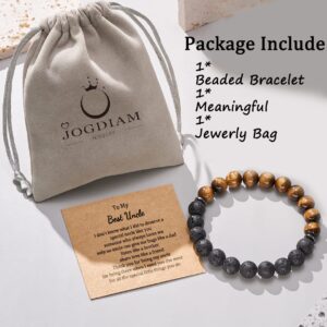 JOGDIAM Best Uncle Gifts from Niece Nephew Natural Lava Stone Bracelet for Uncle Christmas Birthday Gifts