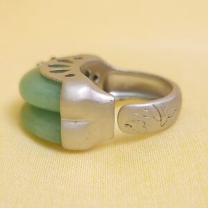 Hanbok Ring Jade Korea Traditional Accessory Woman Junior Natural Light Green Size Adjustable R005LT