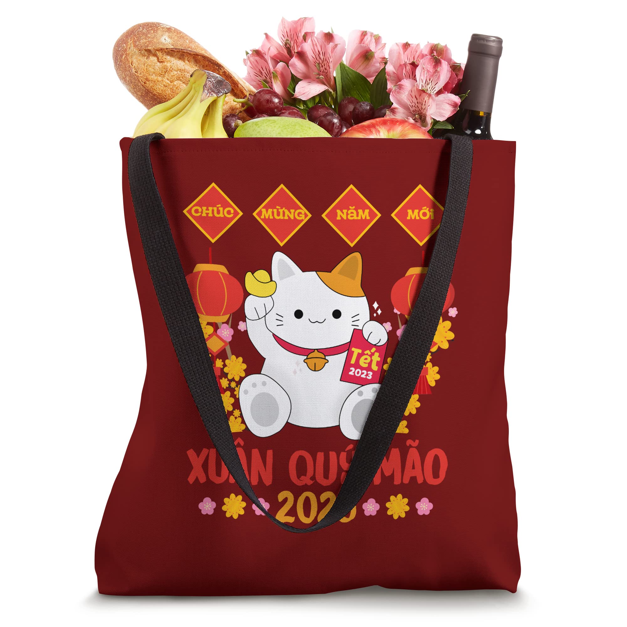 Chuc Mung Nam Moi 2023 Vietnamese Lunar New Year Quy Mao Tote Bag