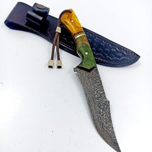 göcen Full Tang Blade Damascus Hunting Knife, Survival Knife, Tactical Fixed Blade, Camping Knife, Knives Men, Bushcraft Knife, Collectors Knife