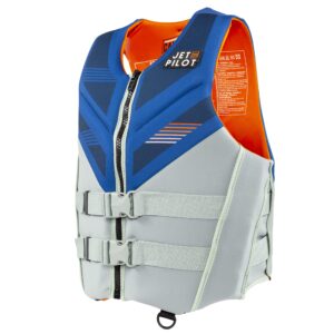 Jet Pilot - Cause Neoprene Life Vest - Personal Flotation Device - Dual Buckle - Coast Guard Approved - Life Jacket - Water Sports (Navy, Small)