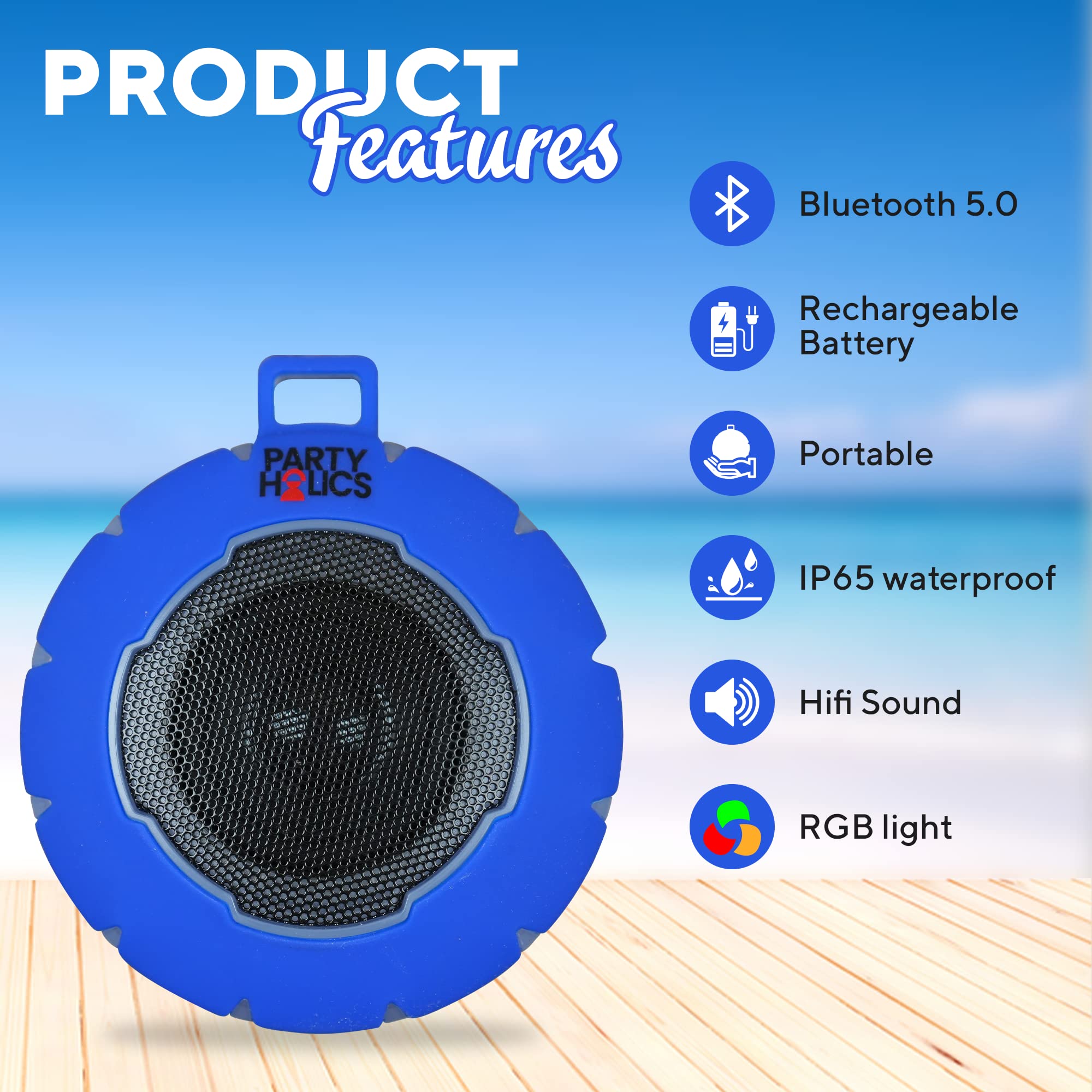 High Power Bass Portable Wireless Bluetooth Studio Dj Party Concert Speaker's - Colorful Liquid Motion Light Changing Rechargeable Waterproof Outdoor Loud Speaker (Waterproof Halo Speaker)