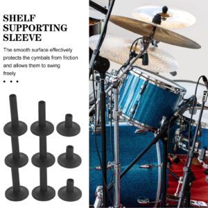 SUPVOX 12 Pcs Cymbal Replacement Accessories Cymbal Stand Drum Sleeve for Percussion Drum Set Parts Black