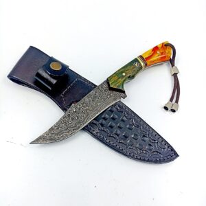 göcen Full Tang Blade Damascus Hunting Knife, Survival Knife, Tactical Fixed Blade, Camping Knife, Knives Men, Bushcraft Knife, Collectors Knife