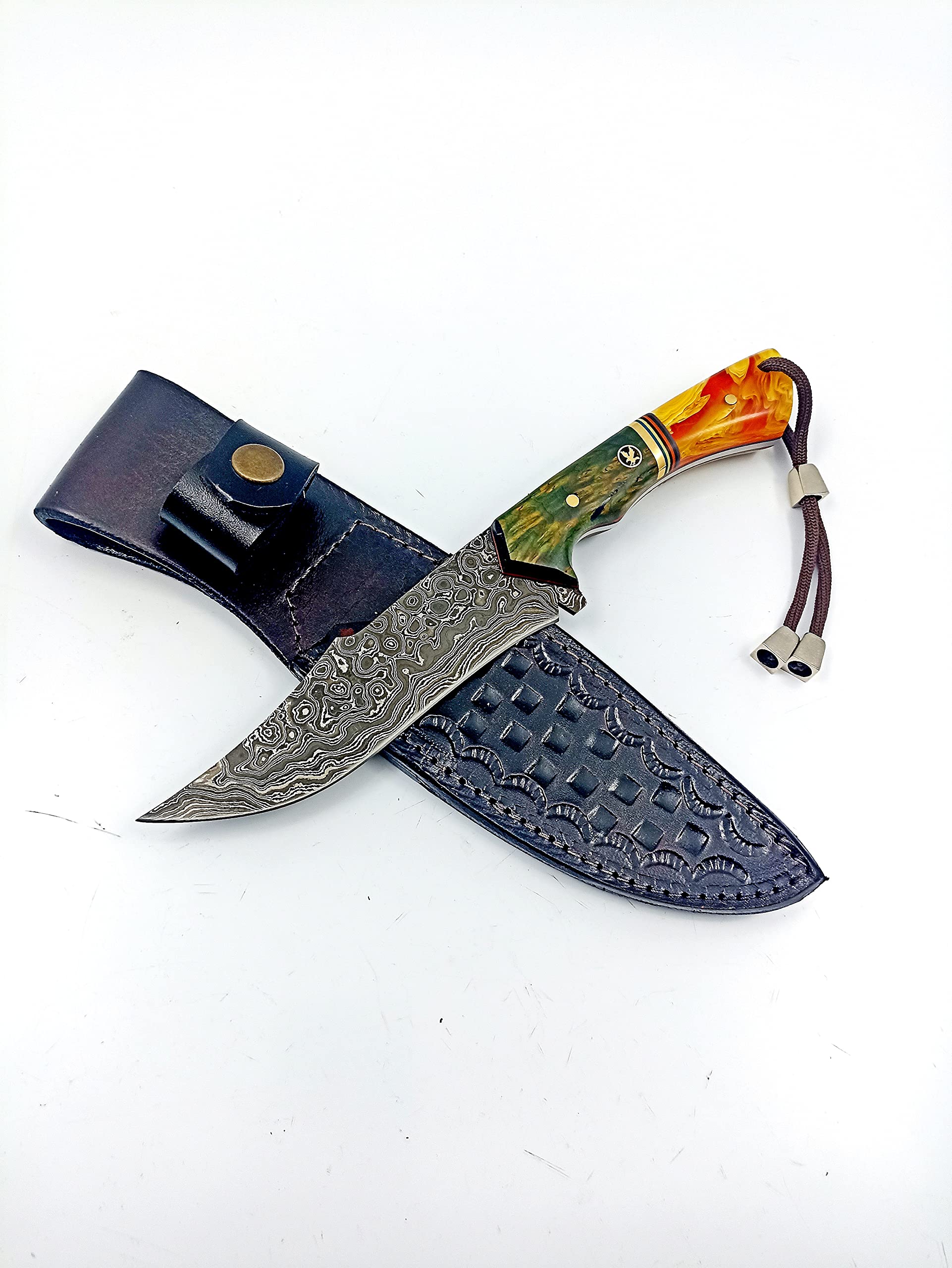 göcen Full Tang Blade Damascus Hunting Knife, Survival Knife, Tactical Fixed Blade, Camping Knife, Knives Men, Bushcraft Knife, Collectors Knife