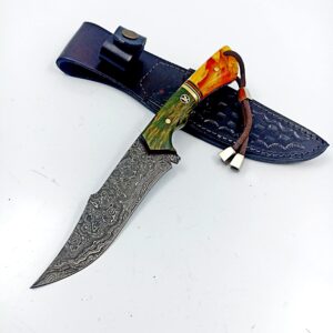 göcen Full Tang Blade Damascus Hunting Knife, Survival Knife, Tactical Fixed Blade, Camping Knife, Knives Men, Bushcraft Knife, Collectors Knife