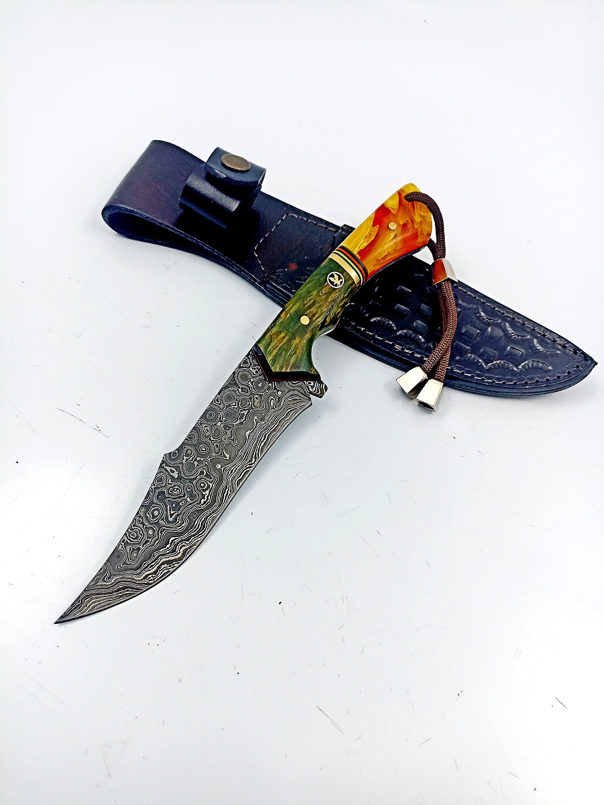 göcen Full Tang Blade Damascus Hunting Knife, Survival Knife, Tactical Fixed Blade, Camping Knife, Knives Men, Bushcraft Knife, Collectors Knife