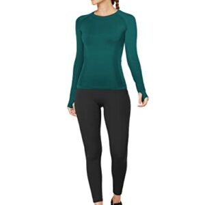 MathCat Workout Shirts for Women Long Sleeve, Workout Tops for Women, Quick Dry Gym Athletic Tops，Seamless Yoga Shirts Dark Green