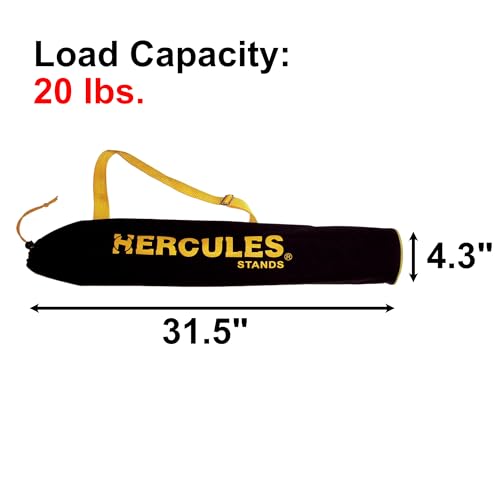 Lumintrail Hercules GS414B PLUS Single Guitar Stand, Auto Grip System, Instant Height Adjustment Clutch, Fits Guitar Neck Sizes 1.57” - 2.05”, with Hercules GSB001 Carrying Bag with a Cleaning Cloth