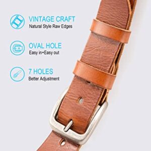 WOLFANT Leather Belt for Men,100% Italian Full Grain Real Solid Leather