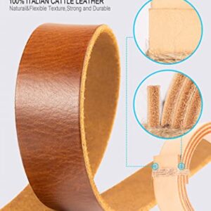 WOLFANT Leather Belt for Men,100% Italian Full Grain Real Solid Leather