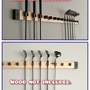 [JINTECH] Golf Club Organize Holder, Wall Display, Wall Hanger, Rack, Mount [15 Holder Set] (Head up - 10mm - 15set)