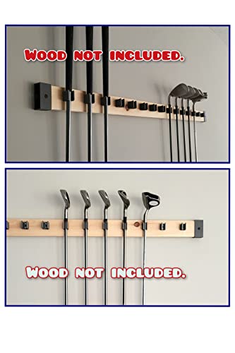 [JINTECH] Golf Club Organize Holder, Wall Display, Wall Hanger, Rack, Mount [15 Holder Set] (Head up - 10mm - 15set)