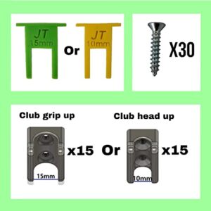 [JINTECH] Golf Club Organize Holder, Wall Display, Wall Hanger, Rack, Mount [15 Holder Set] (Head up - 10mm - 15set)