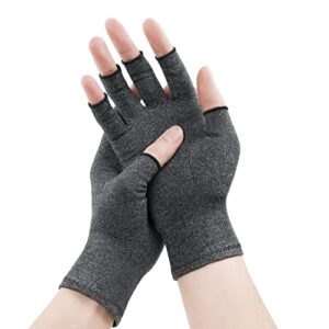 aoowu arthritis gloves for women men, arthritis pain relief gloves fingerless gloves hand warmers gloves carpal tunnel rheumatiod tendonitis fingerless hand thumb compression gloves mother gifts-s