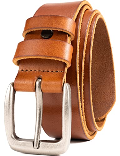 WOLFANT Leather Belt for Men,100% Italian Full Grain Real Solid Leather