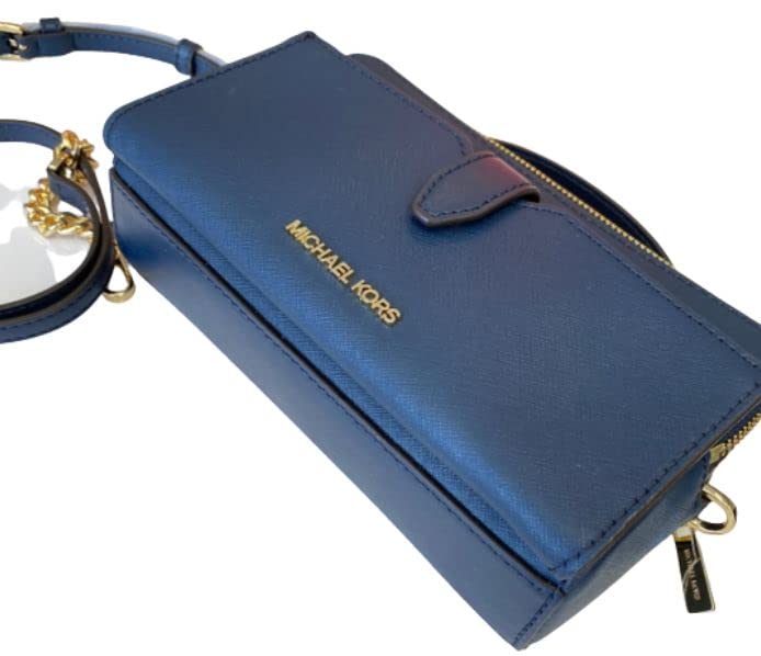 Michael Kors Medium Double Zip Phone Crossbody (Navy)