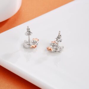 925 Sterling Silver Axolotl Earrings Stud Necklace Hypoallergenic Cute Animal Jewelry Gifts for Women (Earrings)