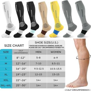 NEENCA Compression Socks, Medical Athletic Calf Socks for Injury Recovery & Pain Relief, Sports Protection—1 Pair, 20-30 mmhg