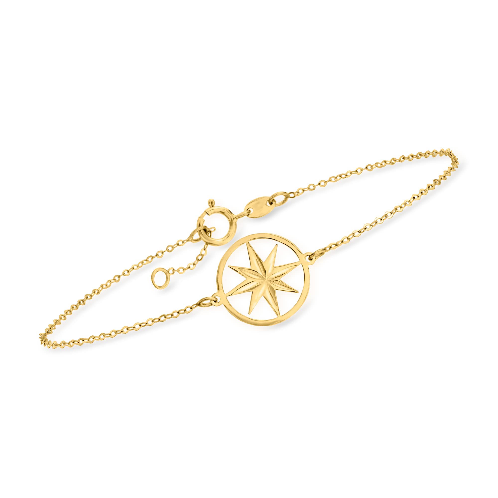 RS Pure by Ross-Simons Italian 14kt Yellow Gold North Star Bracelet. 6.5 inches