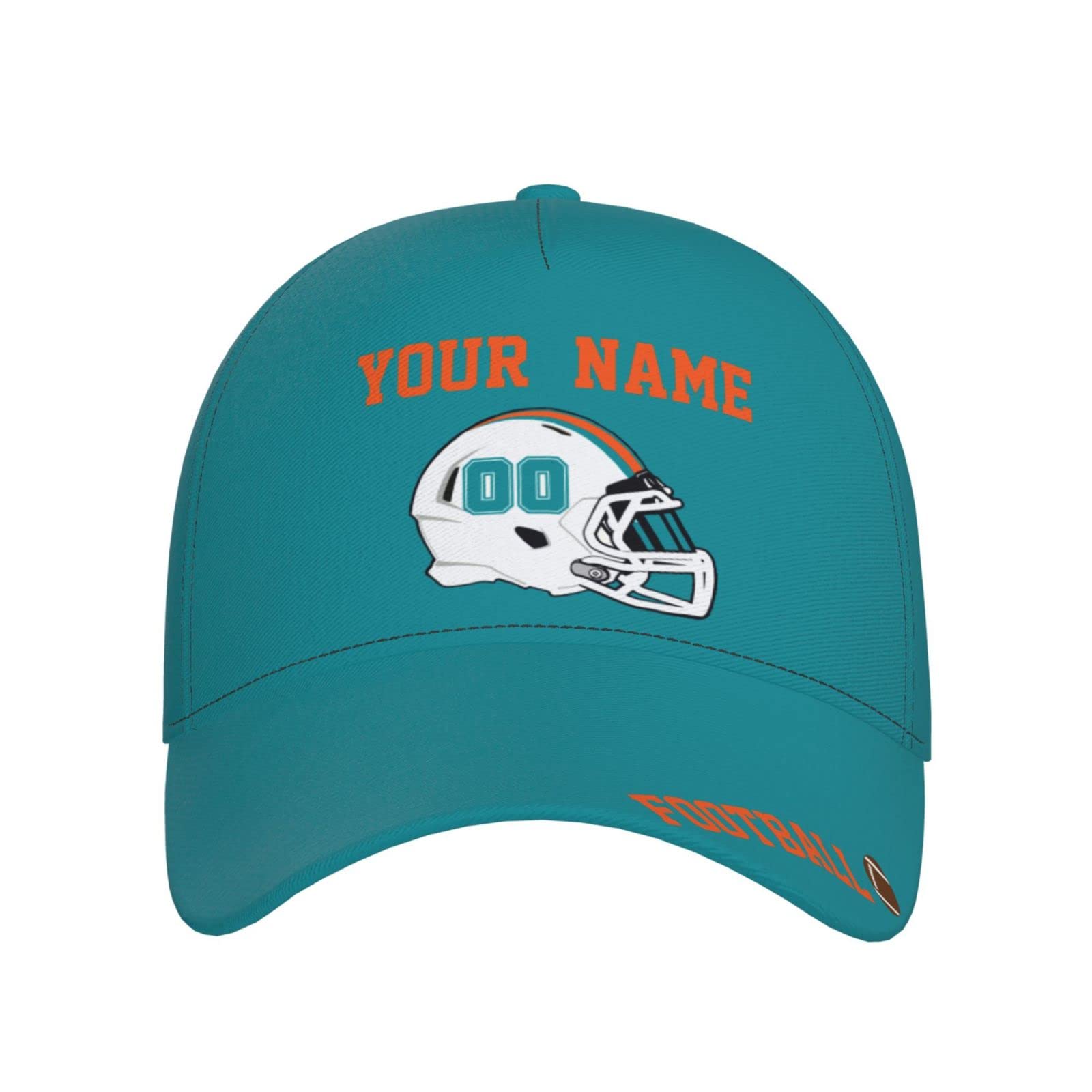 Miami Custom Hat Football Sports Caps Personalized Adjustable Any Name and Number Gifts for Dad Men Kids Fans