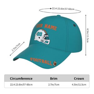 Miami Custom Hat Football Sports Caps Personalized Adjustable Any Name and Number Gifts for Dad Men Kids Fans