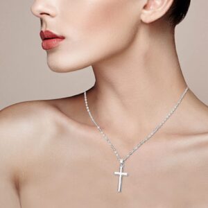 KIAFUM 3 Pcs Cross Necklaces, Ladies Cross Necklaces, Faith Pendants 14k Gold Plated/Silver Plated Delicate Chain Ladies Necklaces, Men Necklaces