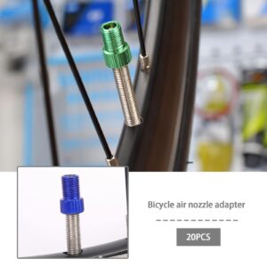 ECSiNG 20PCS Presta Valve Adaptors Bicycle Presta to Schrader Converter with Rubber O-Ring for Road Bikes Folding Bikes Mountain Bikes 10 Colours 2PCS Each Colour