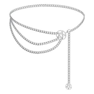 Waist Chain Belt Women Sexy Belly Chains Chain Belt with Chain Five-Pointed Star Waist Chain Belt