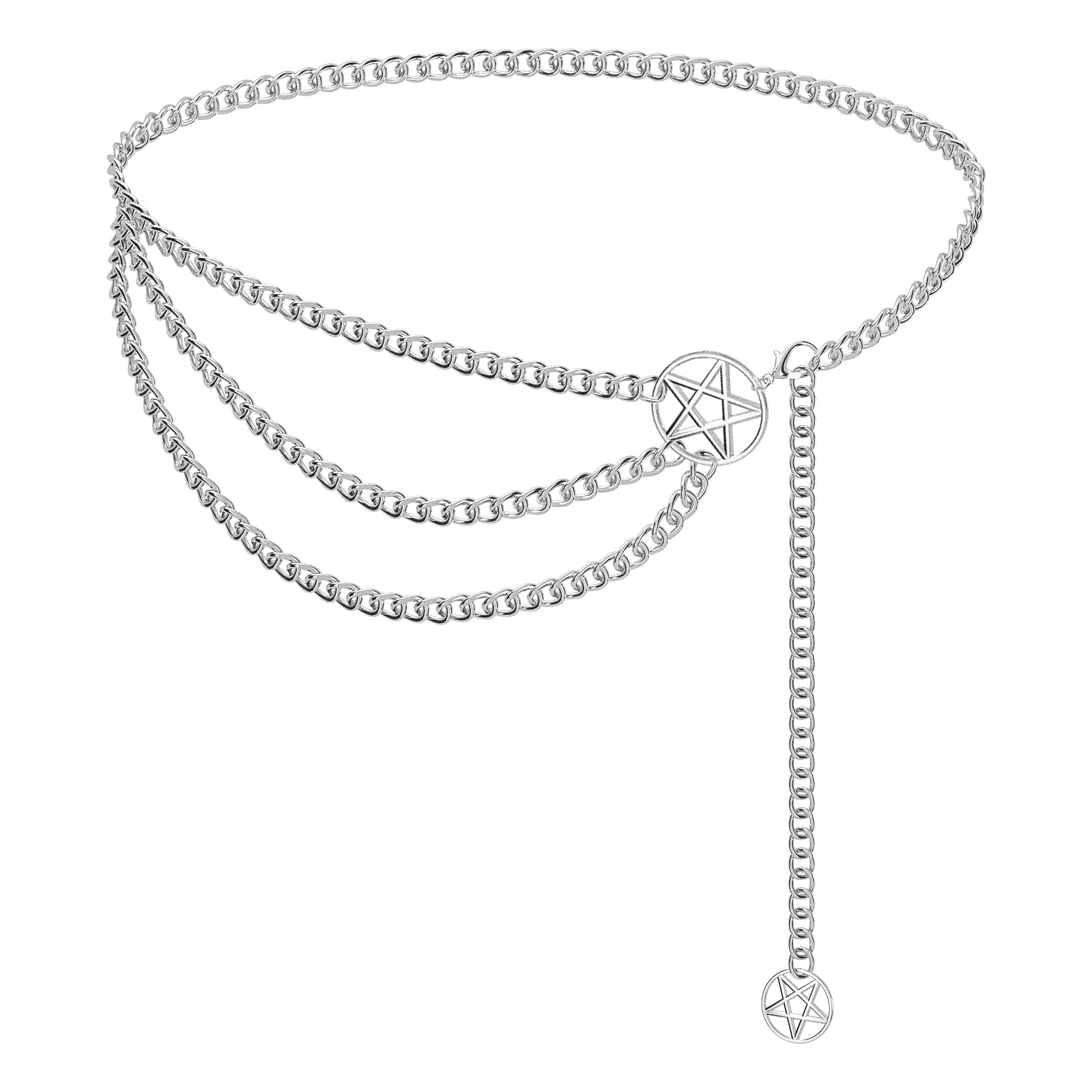 Waist Chain Belt Women Sexy Belly Chains Chain Belt with Chain Five-Pointed Star Waist Chain Belt