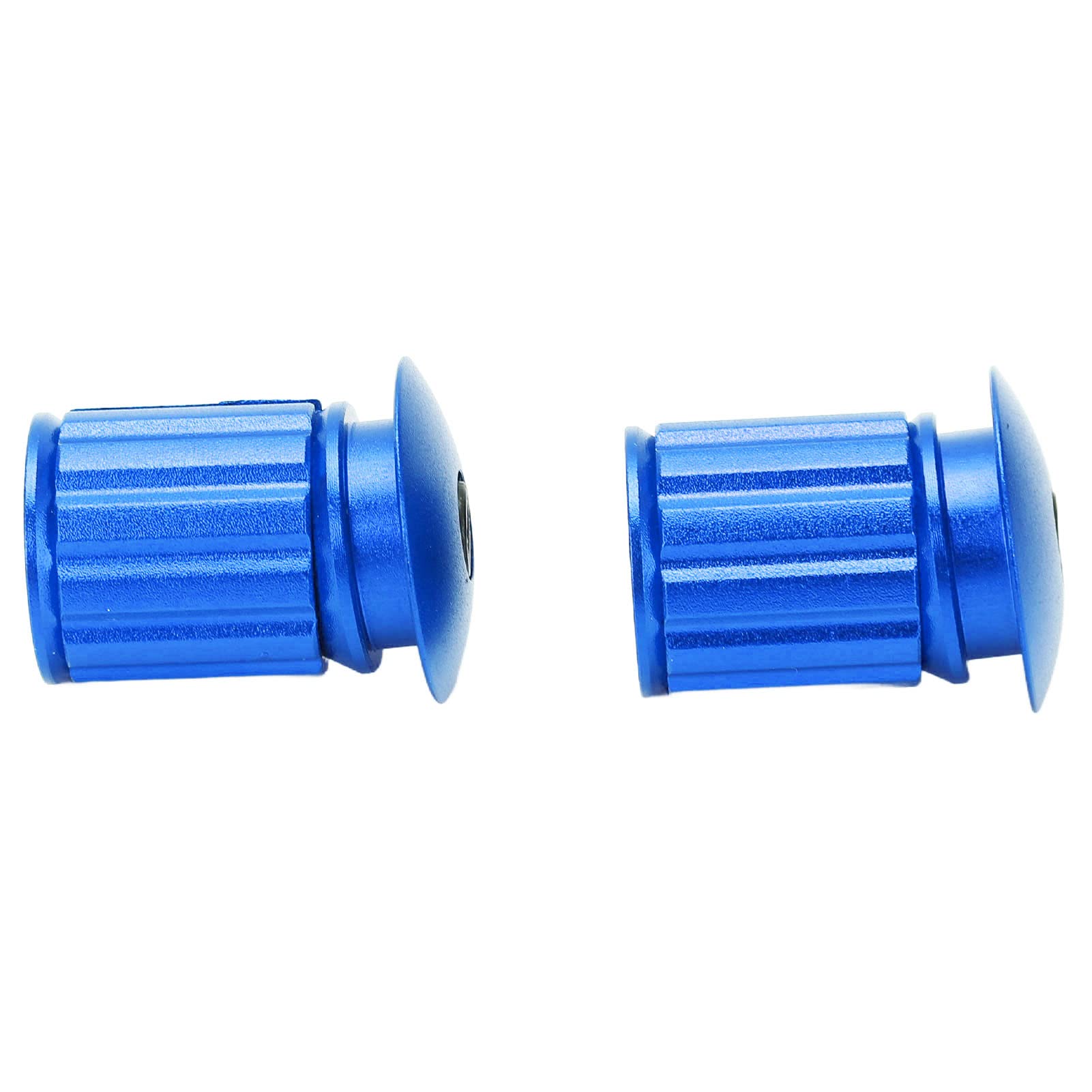 Aluminum Bike Handlebar End Plugs, 1 Pair Blue Expanding Locking Bar End Caps Bike Bar Ends for Road Mountain Bike Folding Bike