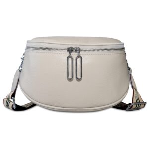 zosiveb genuine leather women's crossbody shoulder sling bags/satchel bag/cowhide saddle bag/chest bag/shoulder messenger bag (white)