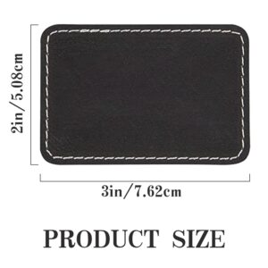 Black Leather Patches for Hats,Blank Laser Engraving Leatherette Sheets,Laserable Engrave Faux Leather with Adhesive Heat Press/Transfer Iron-on(30 Pcs/Rectangle/3 inch×2 inch)