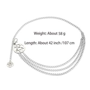 Waist Chain Belt Women Sexy Belly Chains Chain Belt with Chain Five-Pointed Star Waist Chain Belt